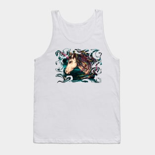 Rainbow unicorn with bright colors, magical creature art Tank Top